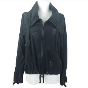 Nanette Lepore Size S Windbreaker Athletic Jacket Full Zip Perforated Punched